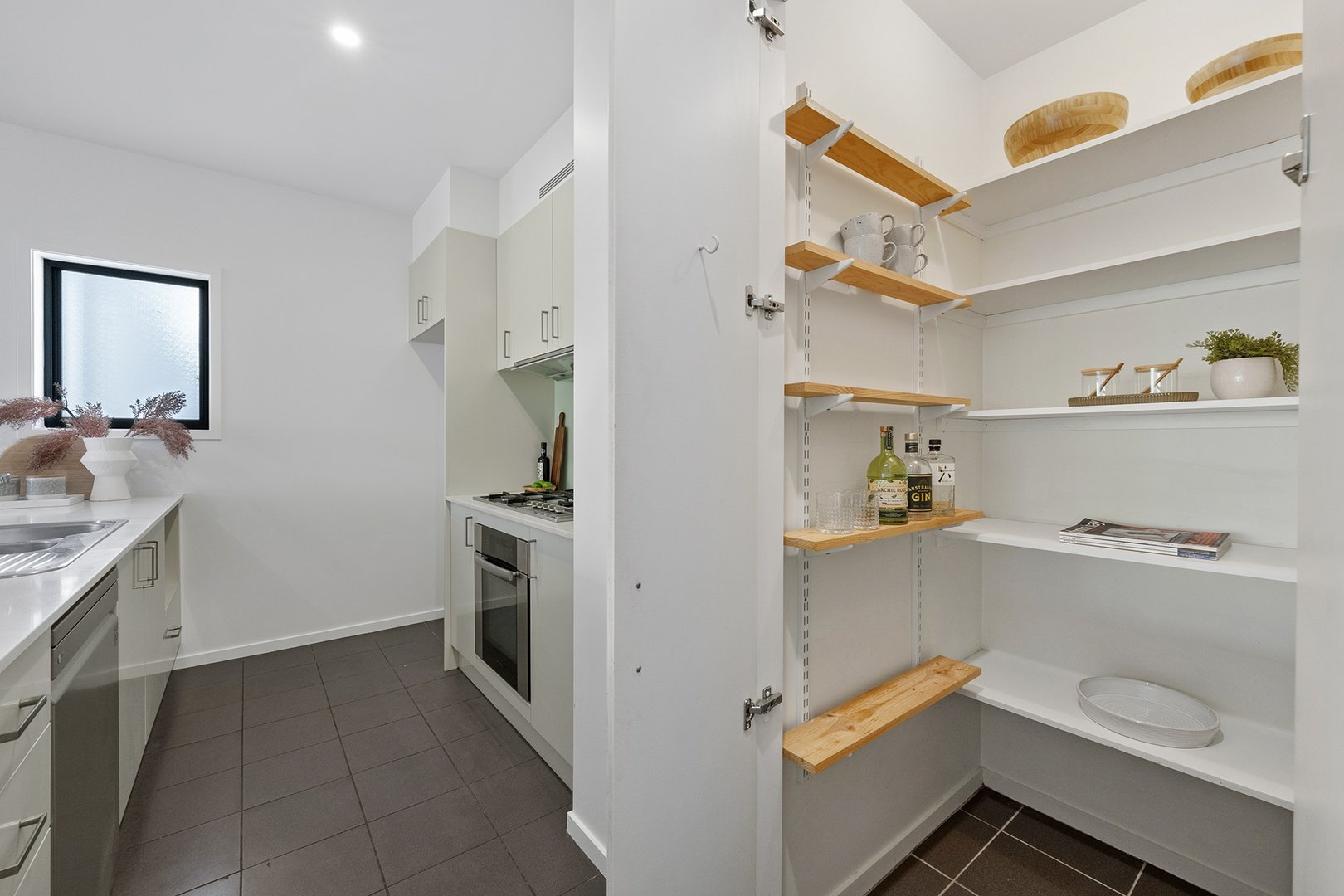 Walk-in pantry adjoining the kitchen